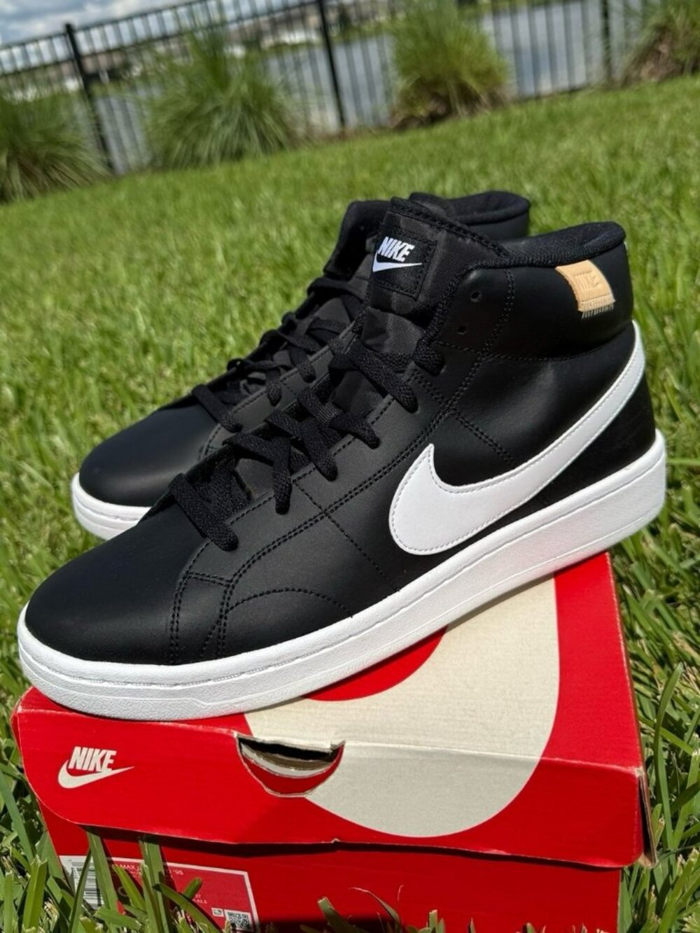 12 MEN’S NIKE COURT ROYALE 2 MID CQ9179-001 SNEAKERS SPORTSWEAR BLACK WHITE